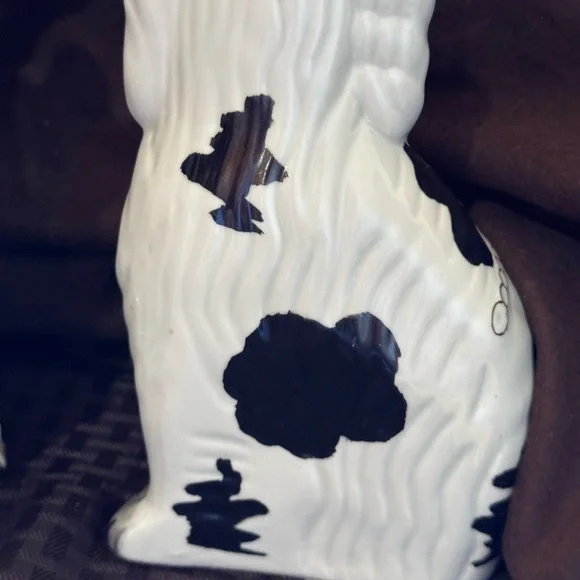 Staffordshire dog lamp and 2 dog figurines - Picture 5 of 9